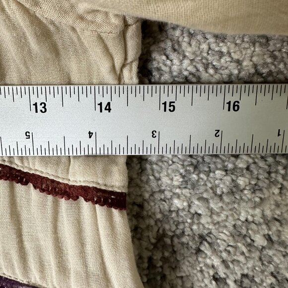 Zara Dress Girls 11-12 152 Beige Embroidered Boho Peasant Long Sleeve Cotton - Picture 4 of 6